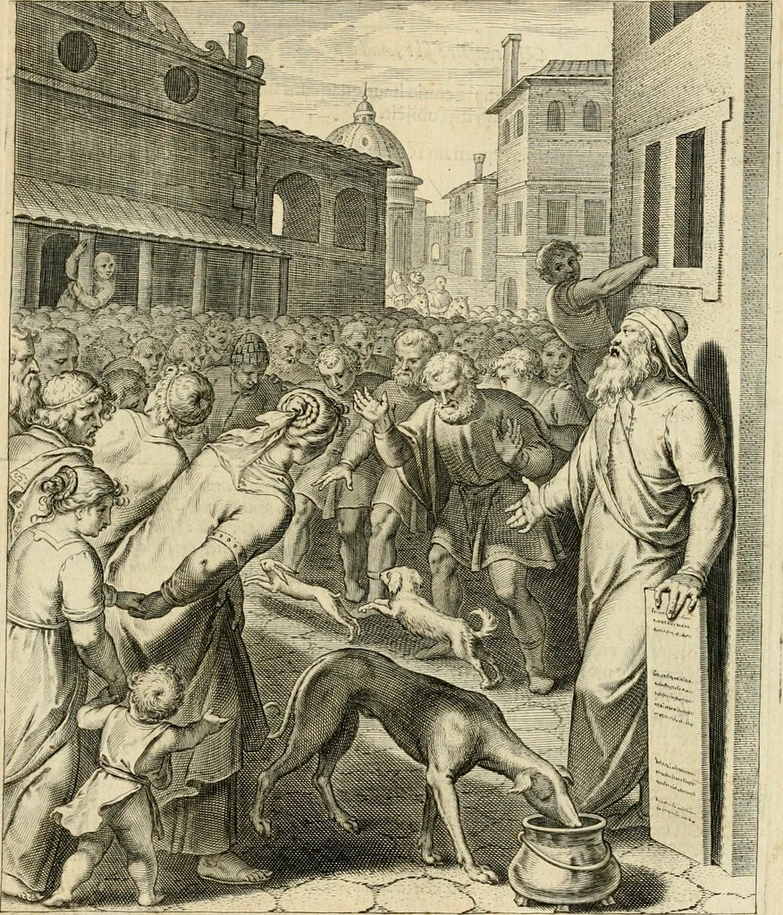 An illustration from Quinti Horatij Flacci Emblemata : imaginibus in aes incisis, notis[que] illustrata, 1612, leaf 60