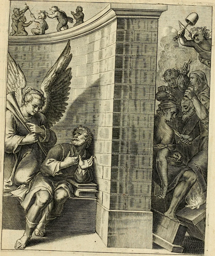 An illustration from Quinti Horatij Flacci Emblemata : imaginibus in aes incisis, notis[que] illustrata, 1612, leaf 62
