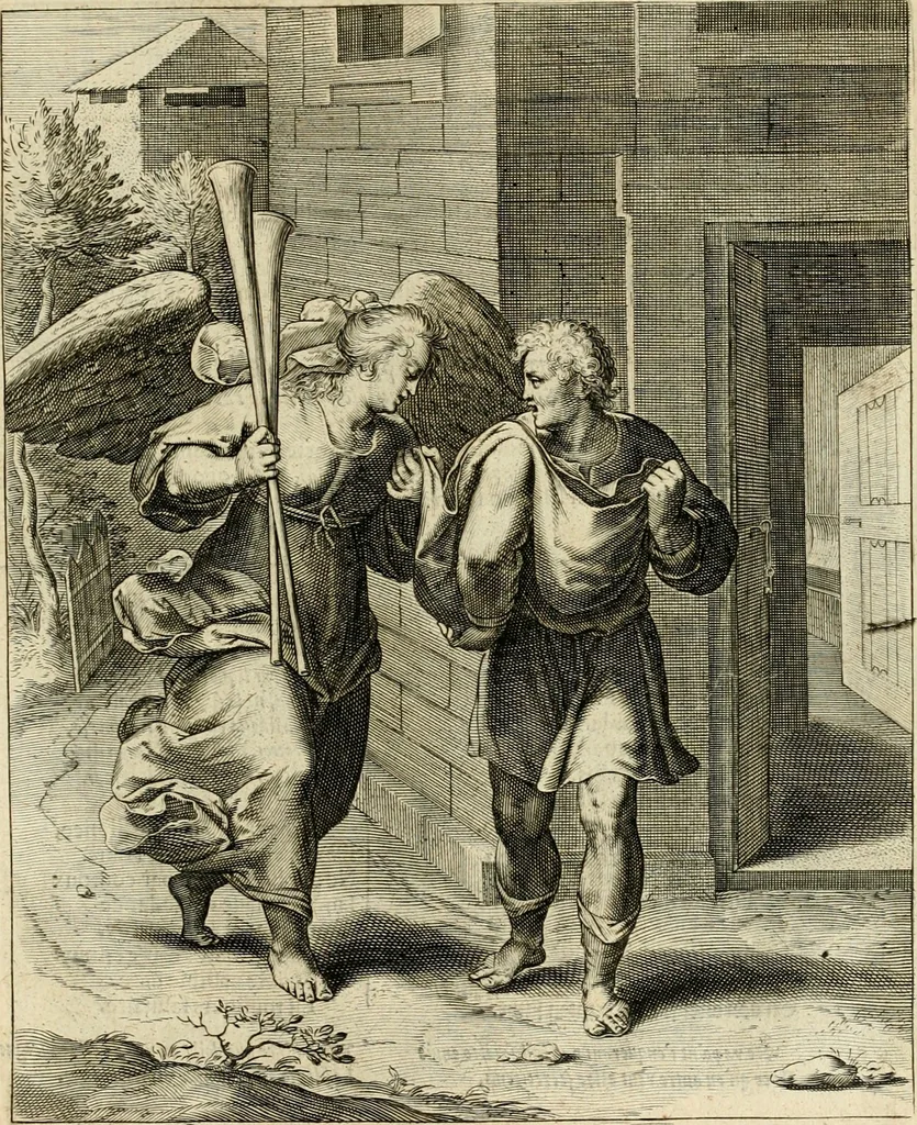 An illustration from Quinti Horatij Flacci Emblemata : imaginibus in aes incisis, notis[que] illustrata, 1612, leaf 64