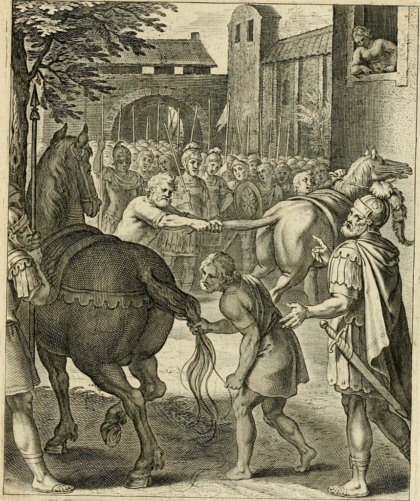 An illustration from Quinti Horatij Flacci Emblemata : imaginibus in aes incisis, notis[que] illustrata, 1612, leaf 72