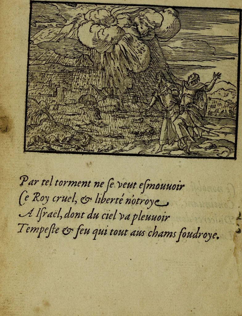 An illustration from Qvadrins historiqves de la Bible, 1558, leaf 101