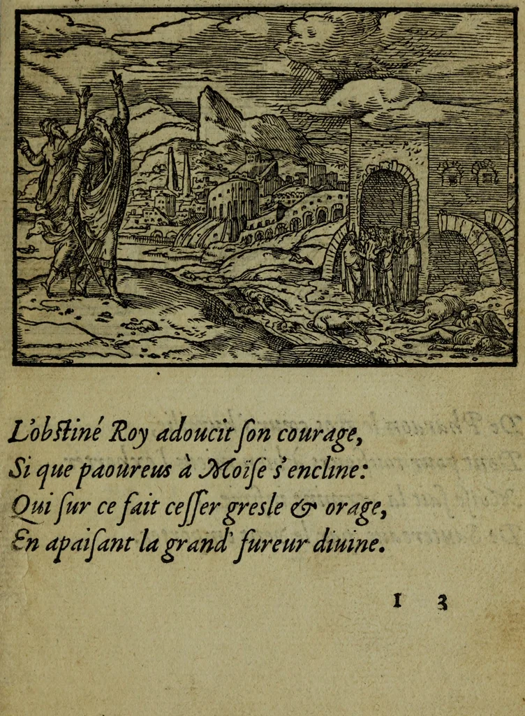 An illustration from Qvadrins historiqves de la Bible, 1558, leaf 102