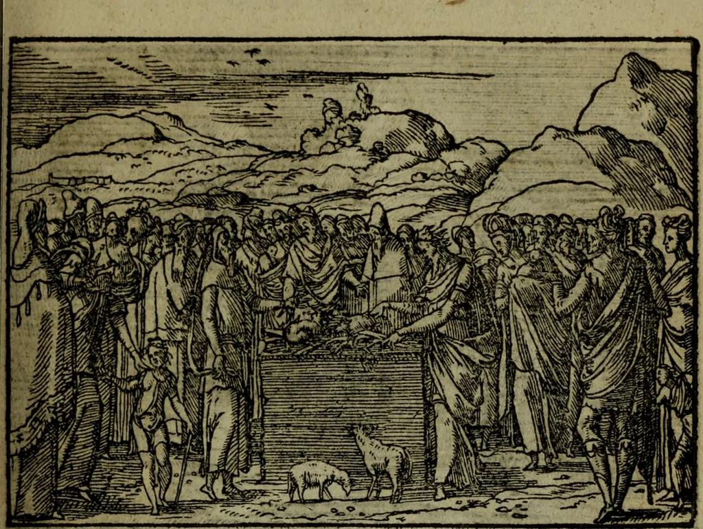 An illustration from Qvadrins historiqves de la Bible, 1558, leaf 108