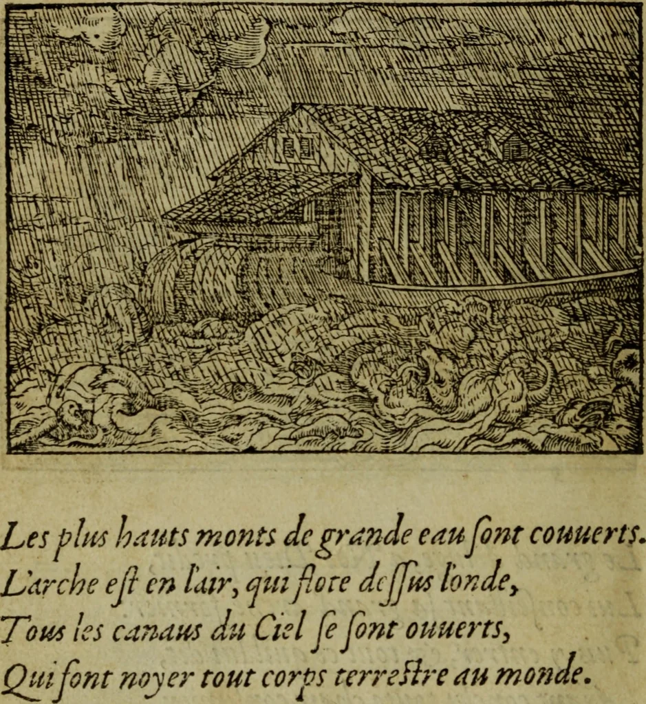 An illustration from Qvadrins historiqves de la Bible, 1558, leaf 11