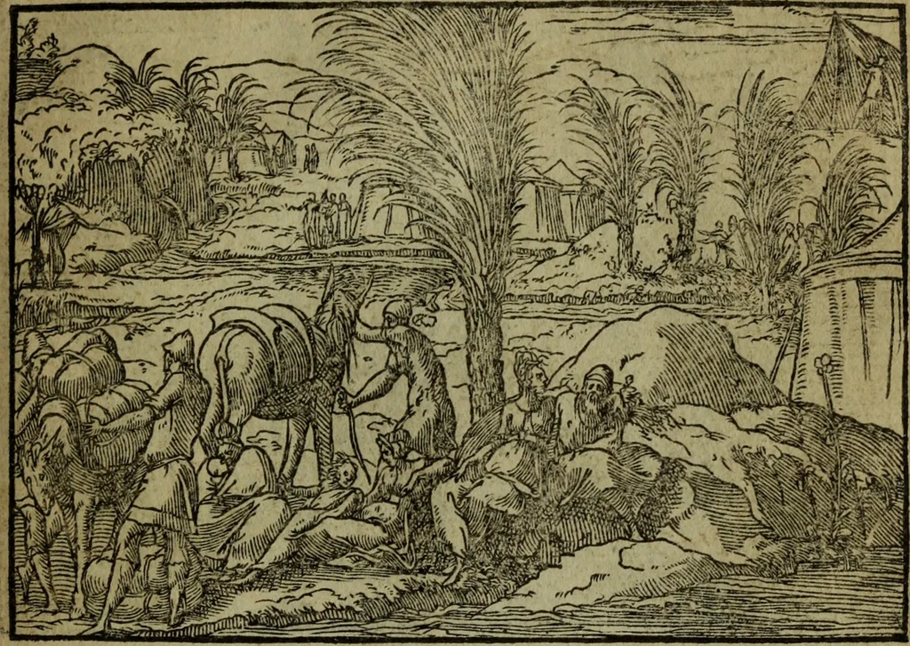 An illustration from Qvadrins historiqves de la Bible, 1558, leaf 112