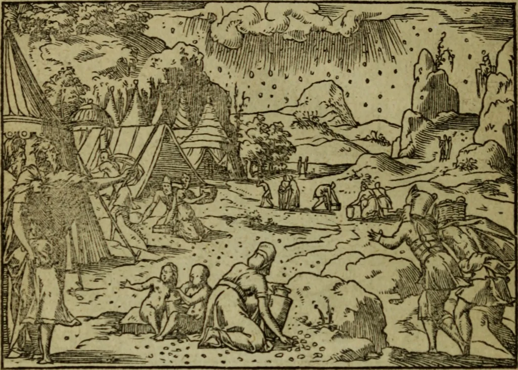 An illustration from Qvadrins historiqves de la Bible, 1558, leaf 115