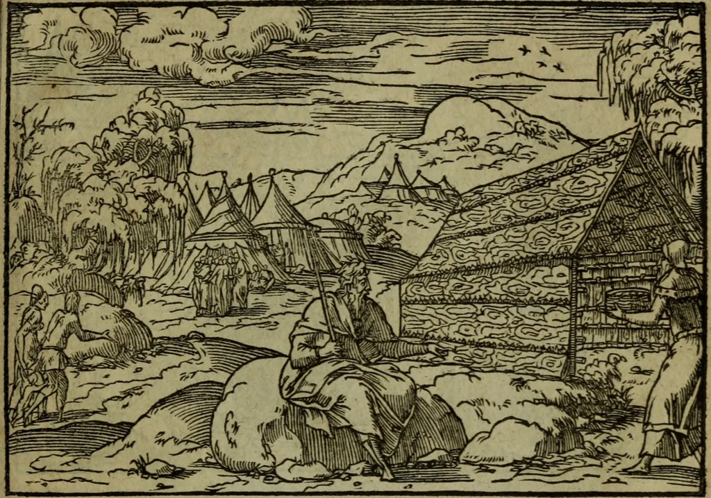 An illustration from Qvadrins historiqves de la Bible, 1558, leaf 118