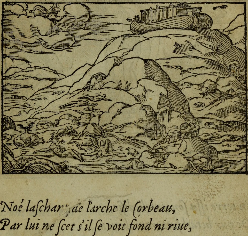 An illustration from Qvadrins historiqves de la Bible, 1558, leaf 12