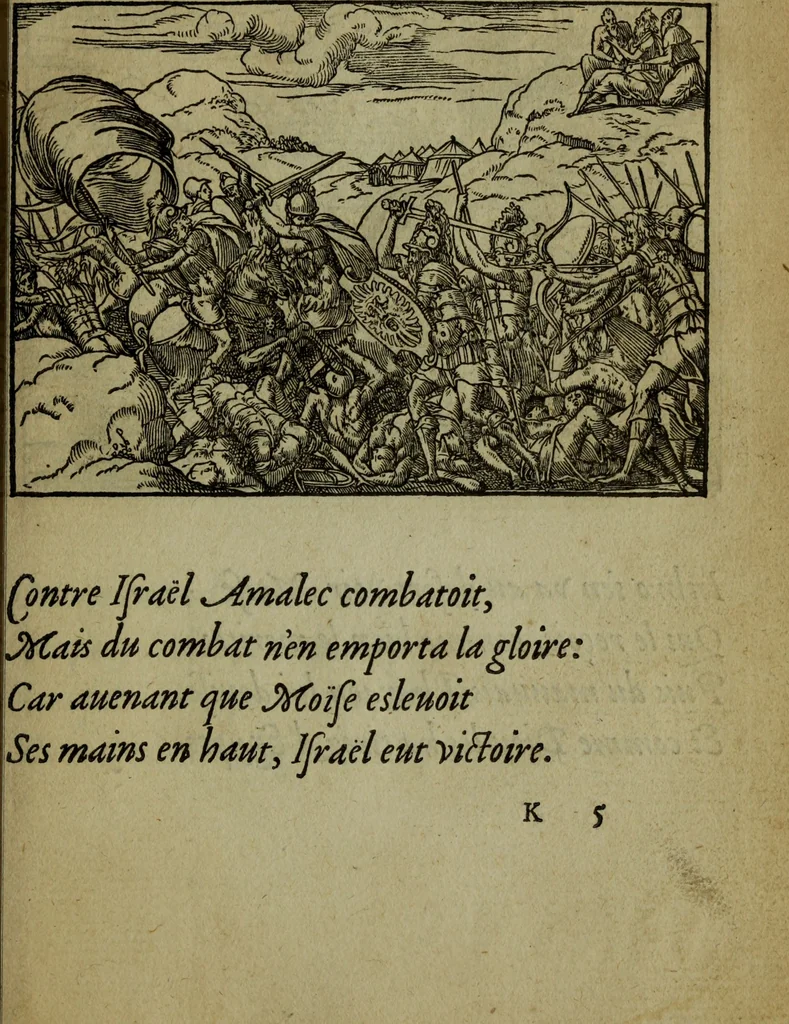 An illustration from Qvadrins historiqves de la Bible, 1558, leaf 120
