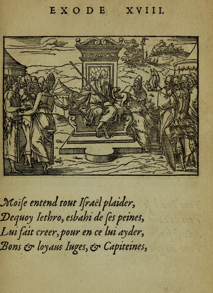 An illustration from Qvadrins historiqves de la Bible, 1558, leaf 122