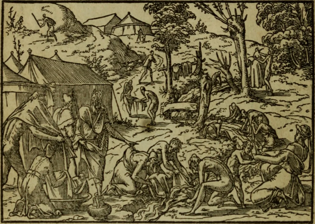 An illustration from Qvadrins historiqves de la Bible, 1558, leaf 125
