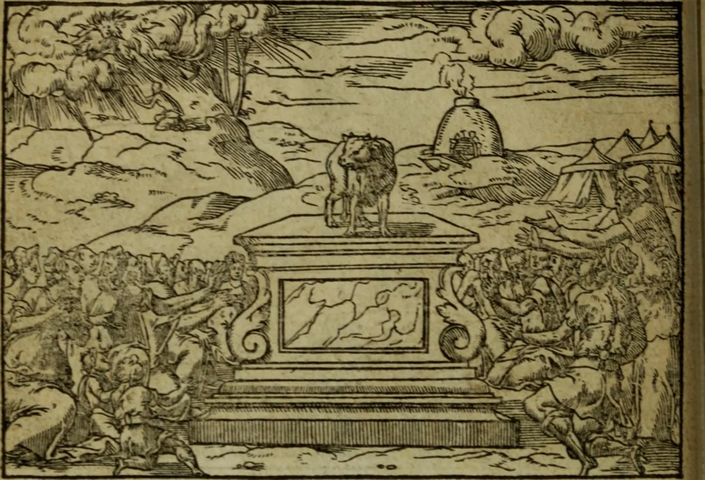 An illustration from Qvadrins historiqves de la Bible, 1558, leaf 127