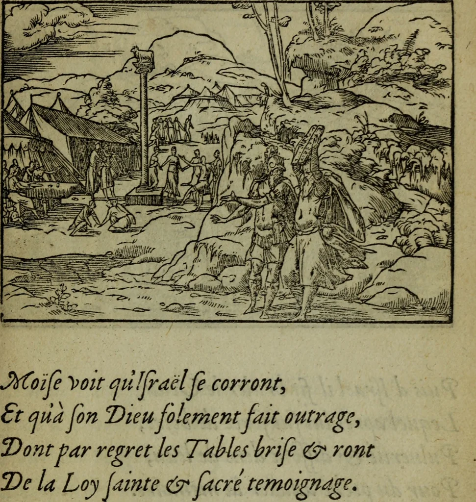 An illustration from Qvadrins historiqves de la Bible, 1558, leaf 130