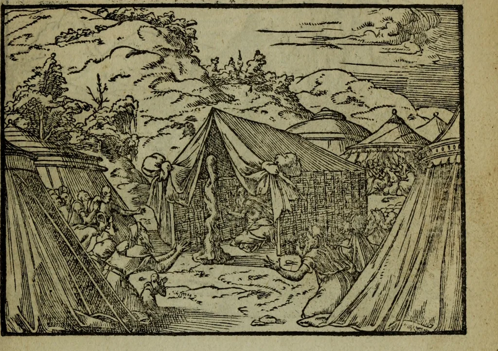 An illustration from Qvadrins historiqves de la Bible, 1558, leaf 134