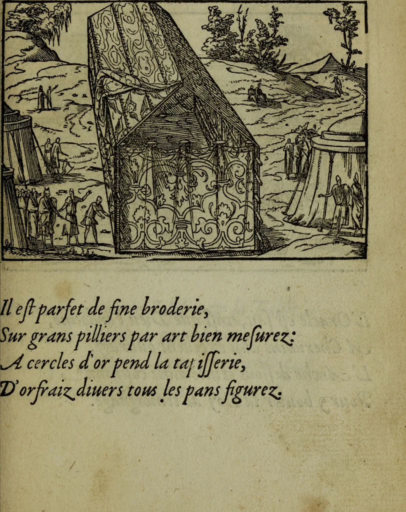 An illustration from Qvadrins historiqves de la Bible, 1558, leaf 140
