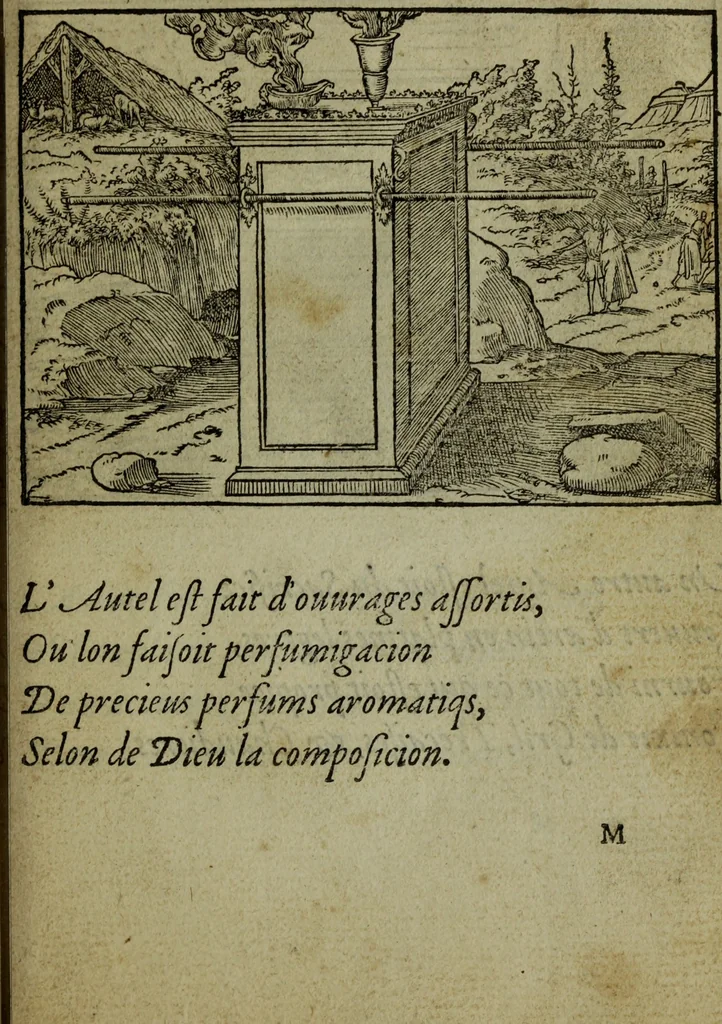 An illustration from Qvadrins historiqves de la Bible, 1558, leaf 144