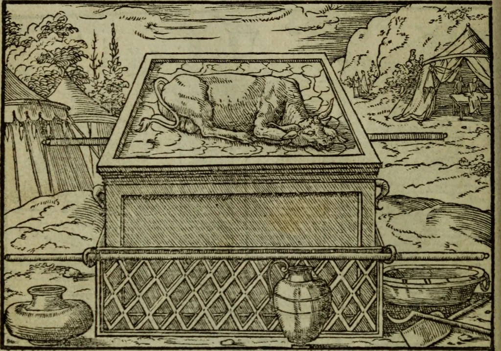 An illustration from Qvadrins historiqves de la Bible, 1558, leaf 145