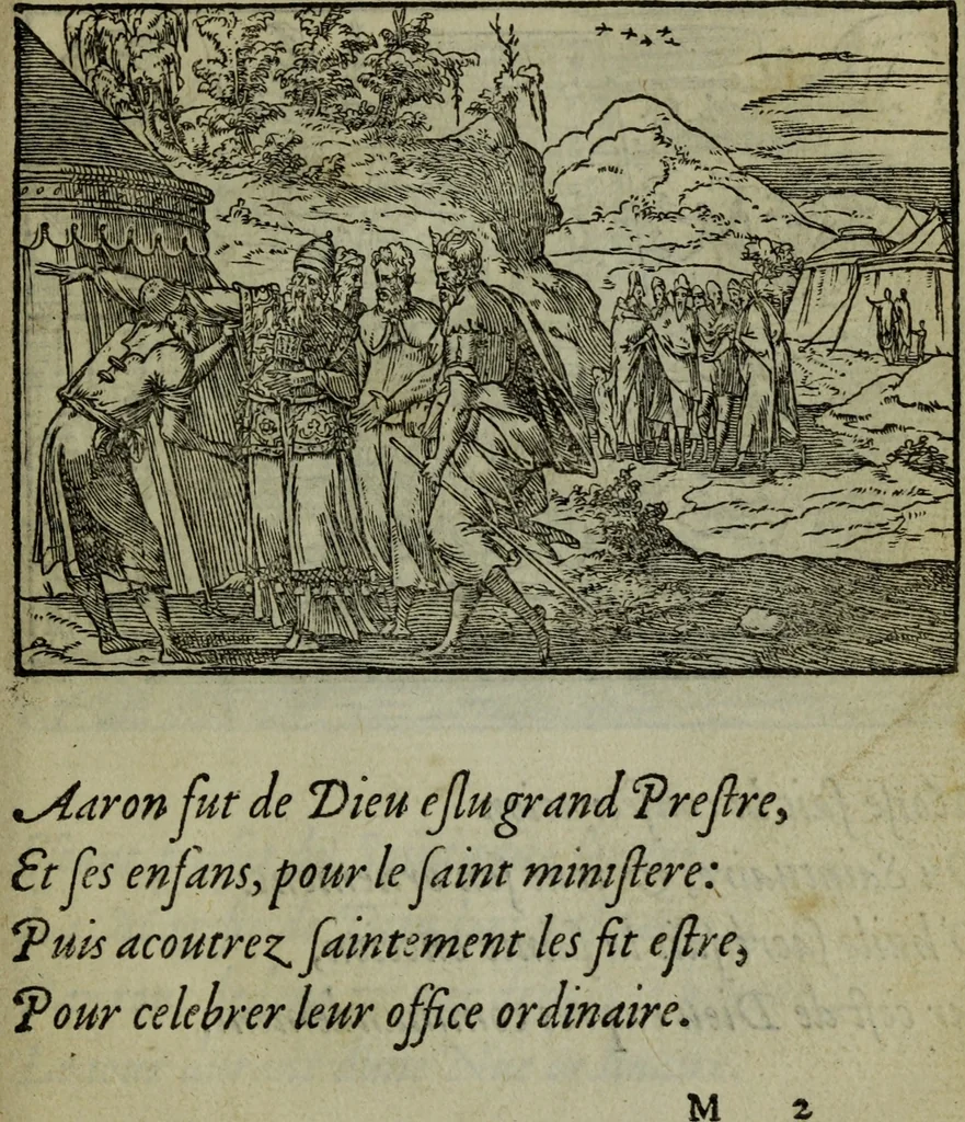 An illustration from Qvadrins historiqves de la Bible, 1558, leaf 146
