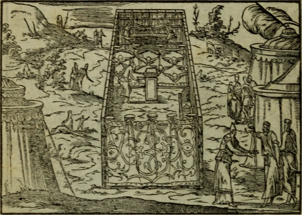 An illustration from Qvadrins historiqves de la Bible, 1558, leaf 147