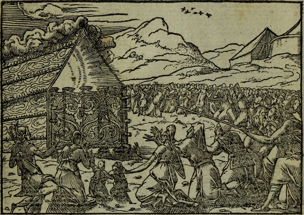 An illustration from Qvadrins historiqves de la Bible, 1558, leaf 148