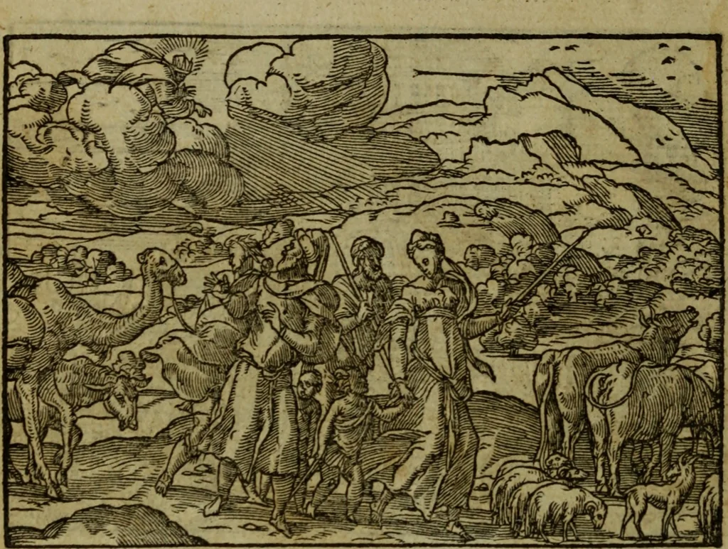 An illustration from Qvadrins historiqves de la Bible, 1558, leaf 15