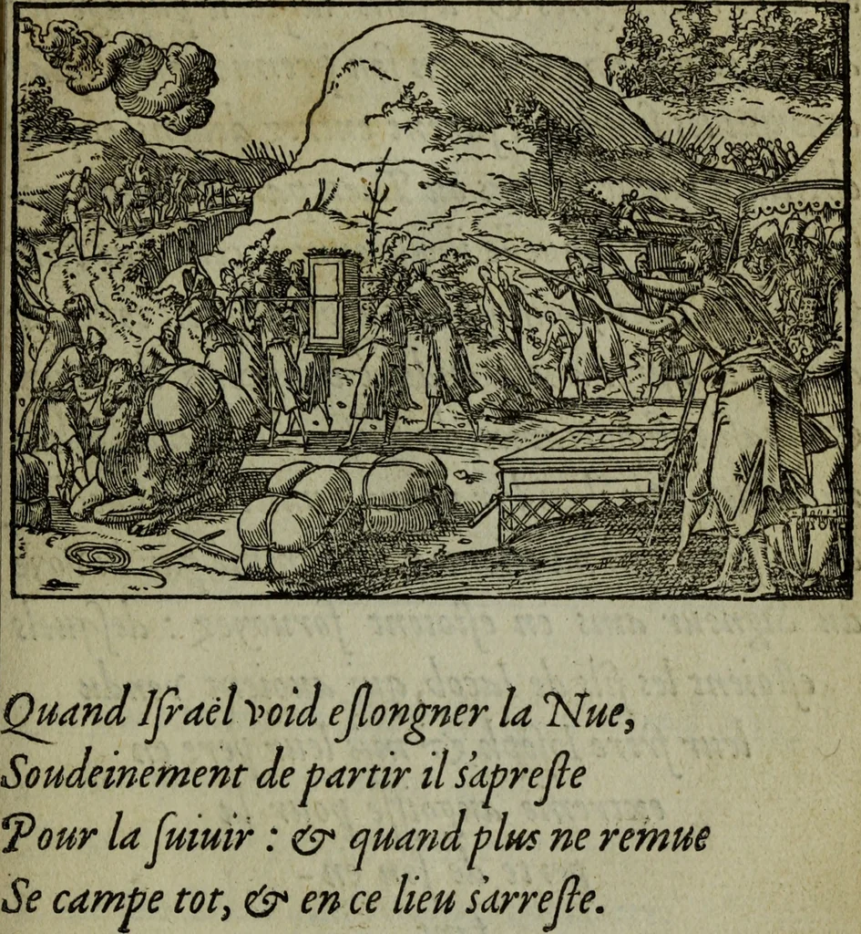 An illustration from Qvadrins historiqves de la Bible, 1558, leaf 150