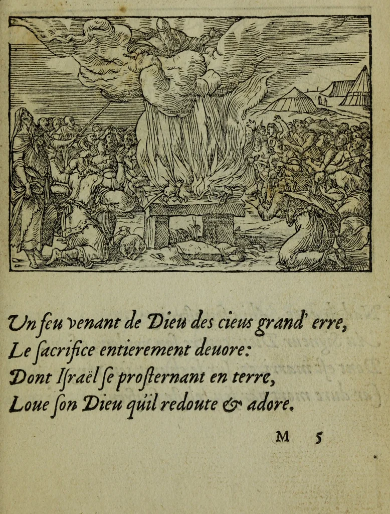 An illustration from Qvadrins historiqves de la Bible, 1558, leaf 152