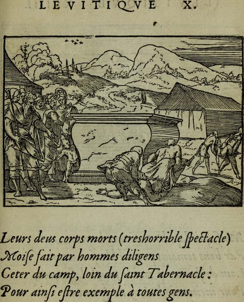An illustration from Qvadrins historiqves de la Bible, 1558, leaf 154