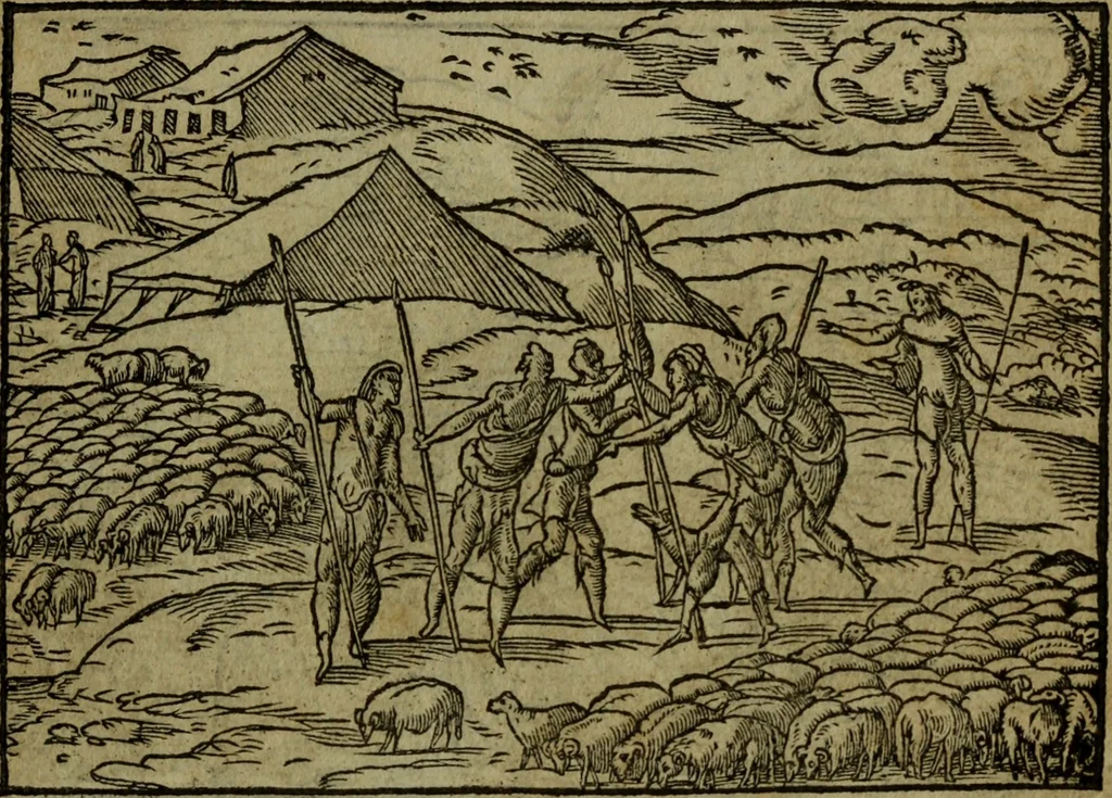 An illustration from Qvadrins historiqves de la Bible, 1558, leaf 16