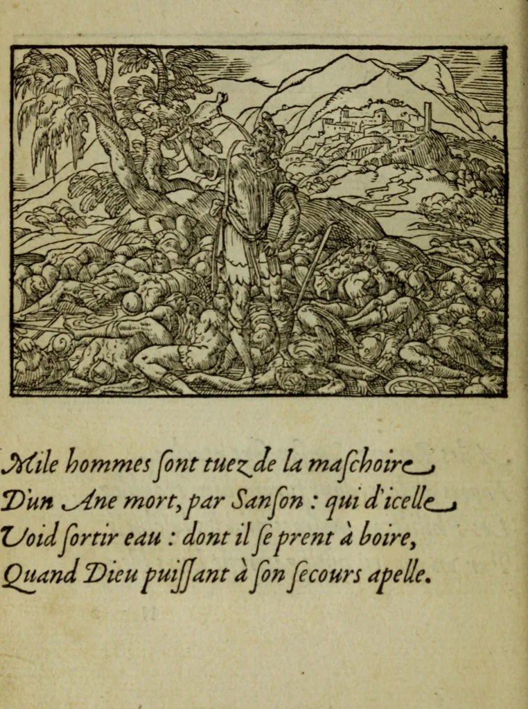 An illustration from Qvadrins historiqves de la Bible, 1558, leaf 163