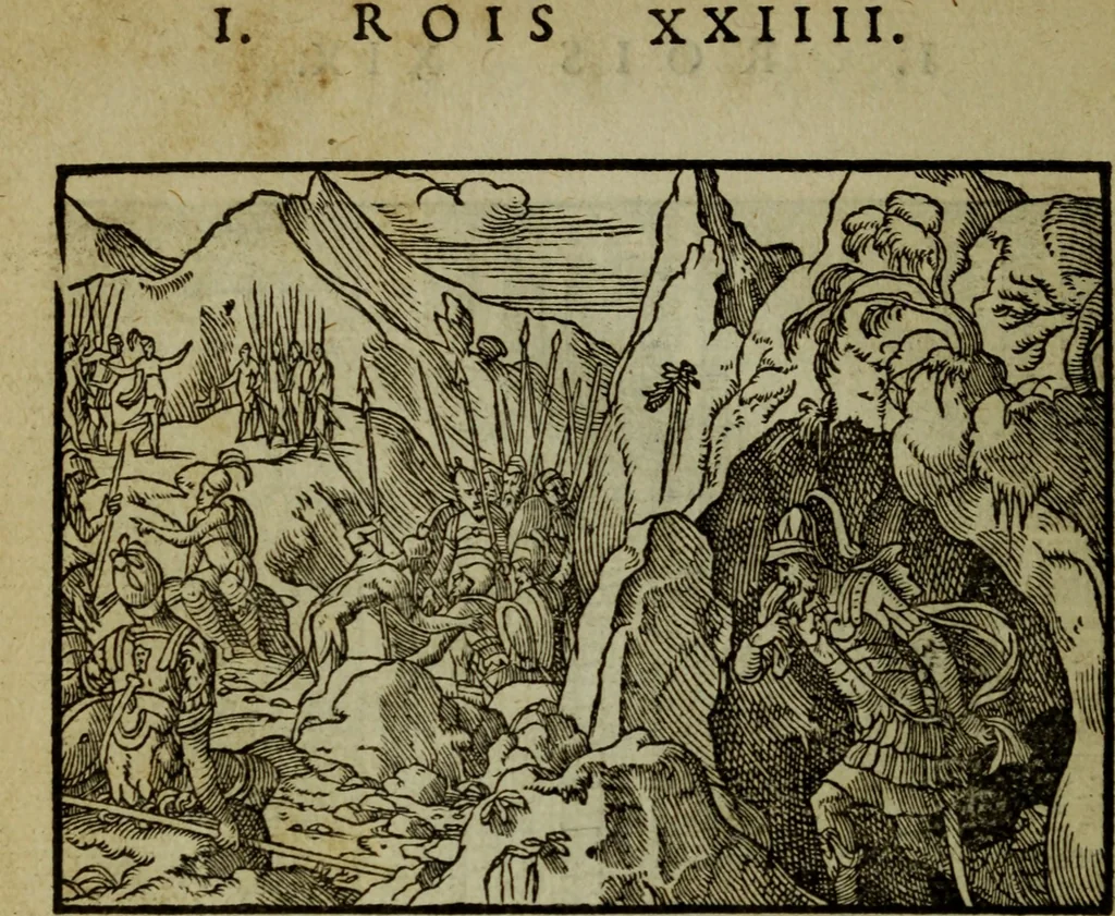 An illustration from Qvadrins historiqves de la Bible, 1558, leaf 167