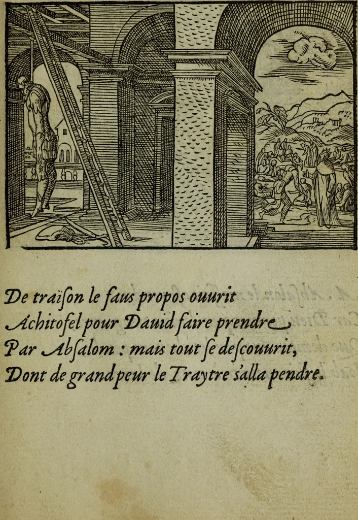 An illustration from Qvadrins historiqves de la Bible, 1558, leaf 170