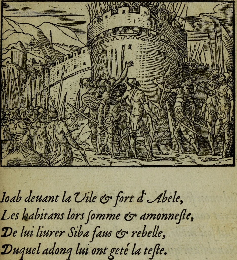 An illustration from Qvadrins historiqves de la Bible, 1558, leaf 172
