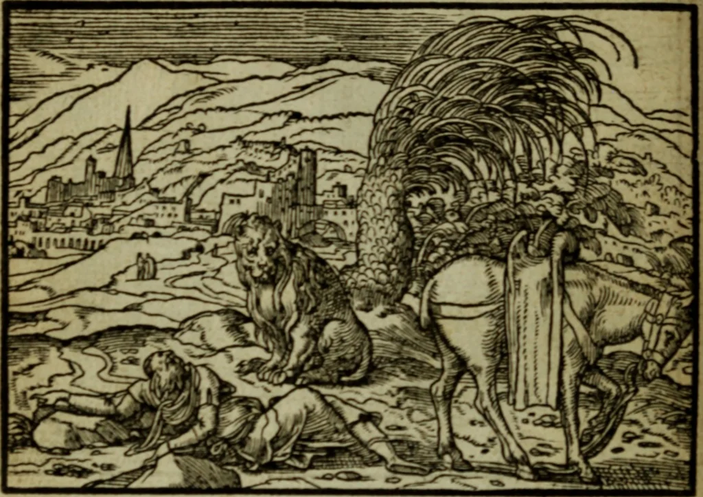 An illustration from Qvadrins historiqves de la Bible, 1558, leaf 175