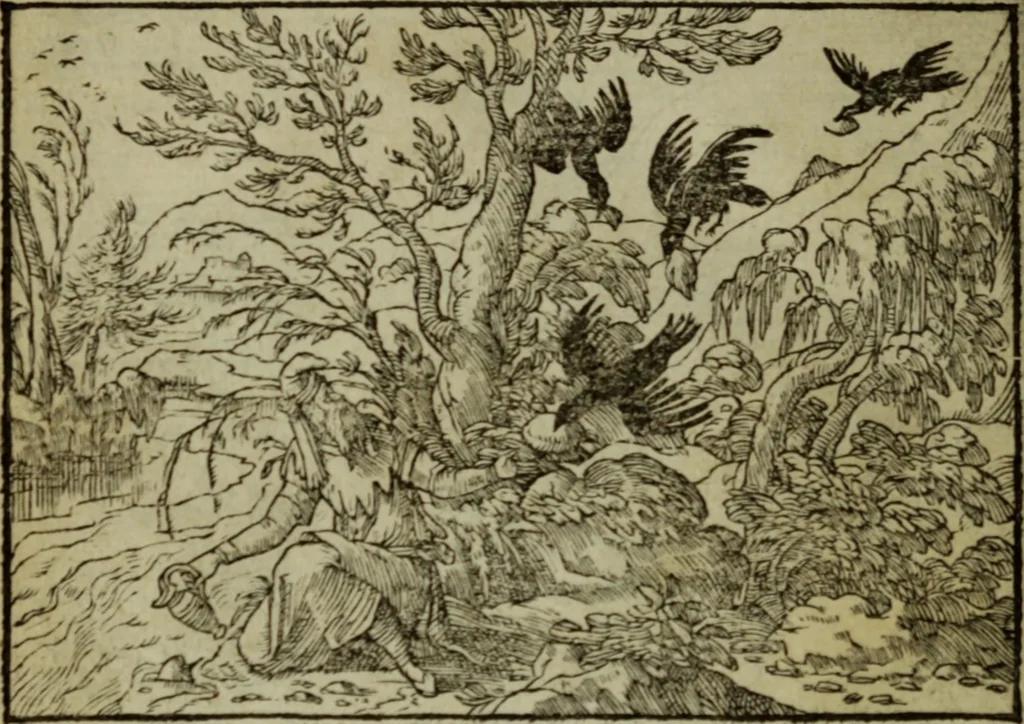 An illustration from Qvadrins historiqves de la Bible, 1558, leaf 177