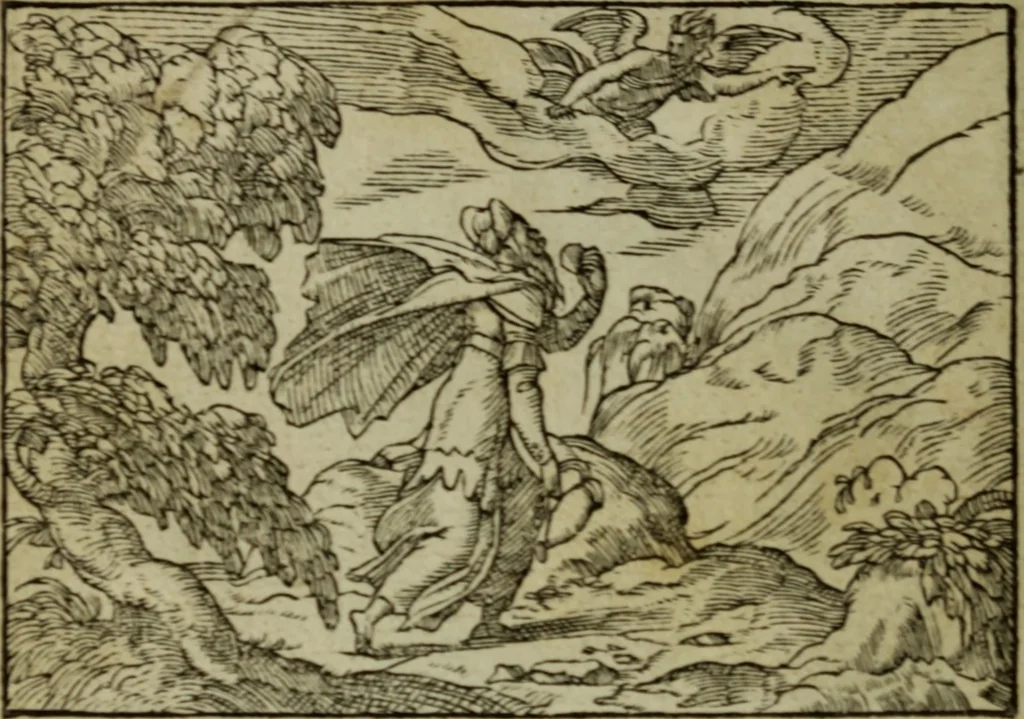 An illustration from Qvadrins historiqves de la Bible, 1558, leaf 179