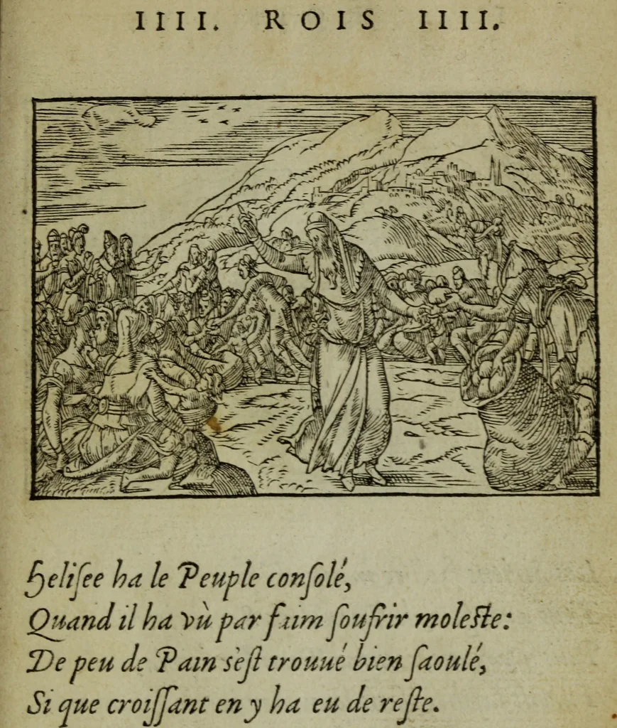 An illustration from Qvadrins historiqves de la Bible, 1558, leaf 180