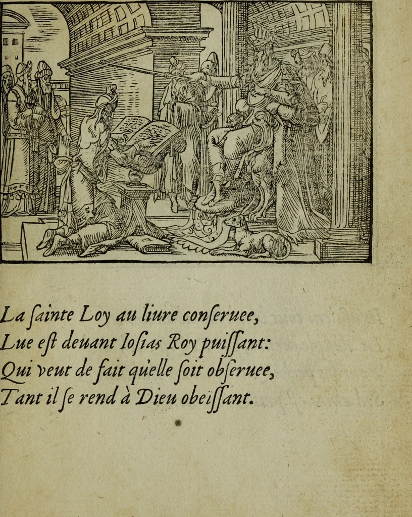 An illustration from Qvadrins historiqves de la Bible, 1558, leaf 186