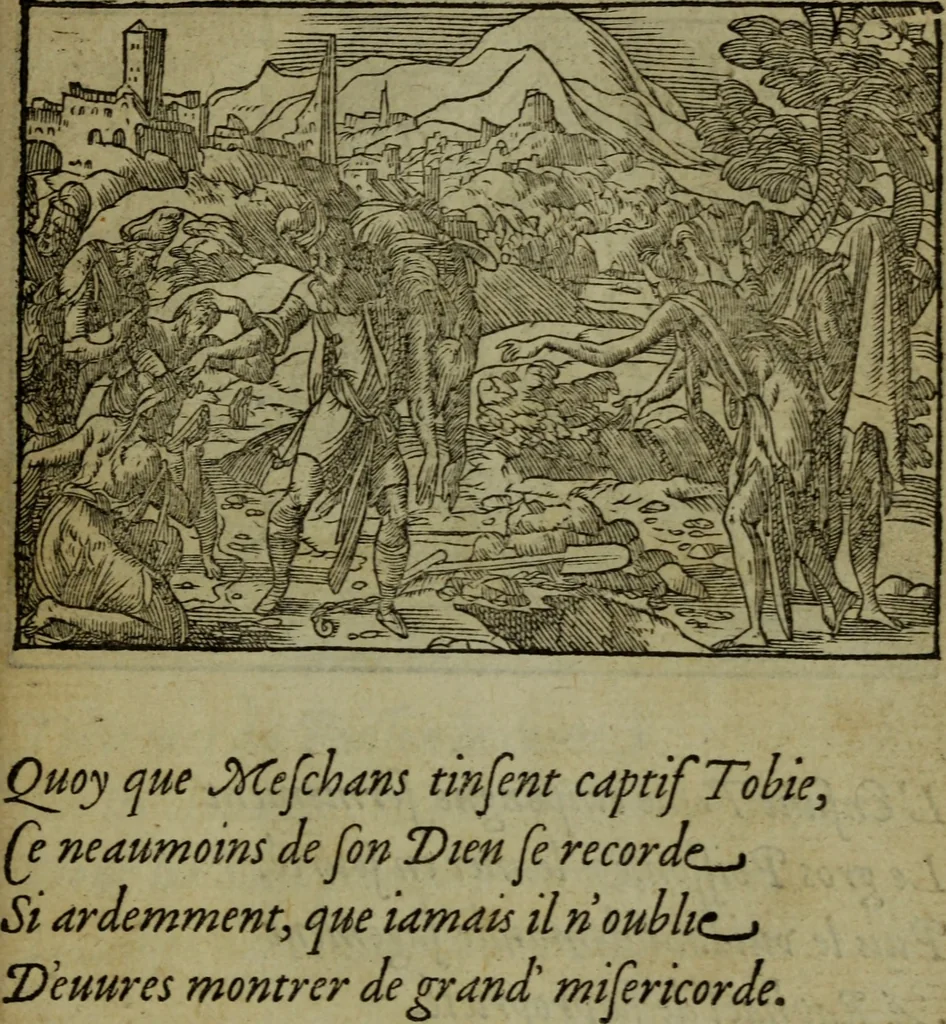 An illustration from Qvadrins historiqves de la Bible, 1558, leaf 190