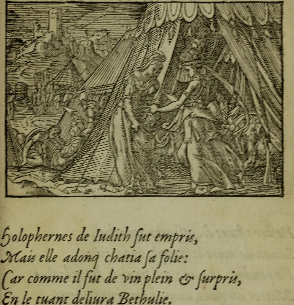 An illustration from Qvadrins historiqves de la Bible, 1558, leaf 194