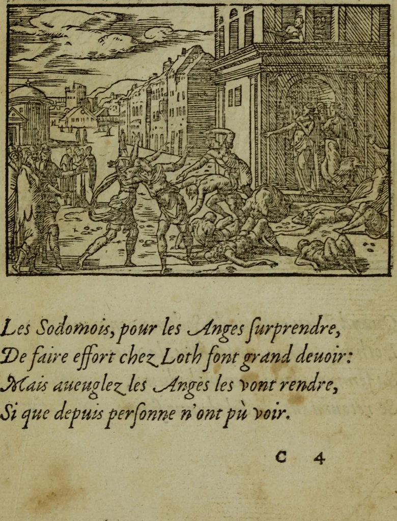 An illustration from Qvadrins historiqves de la Bible, 1558, leaf 22