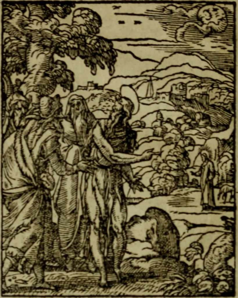 An illustration from Qvadrins historiqves de la Bible, 1558, leaf 225