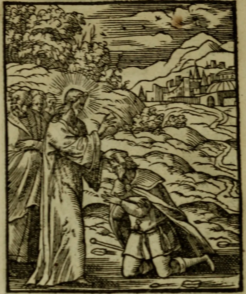 An illustration from Qvadrins historiqves de la Bible, 1558, leaf 231