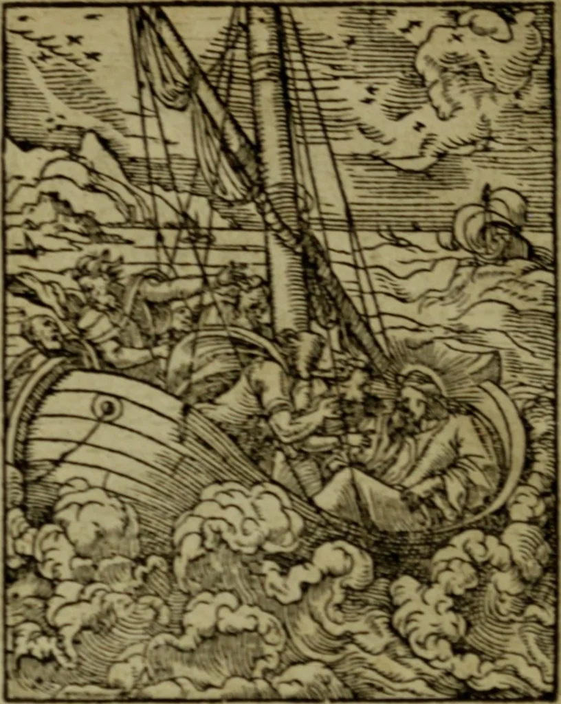 An illustration from Qvadrins historiqves de la Bible, 1558, leaf 237