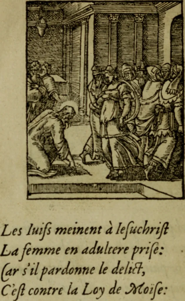 An illustration from Qvadrins historiqves de la Bible, 1558, leaf 241