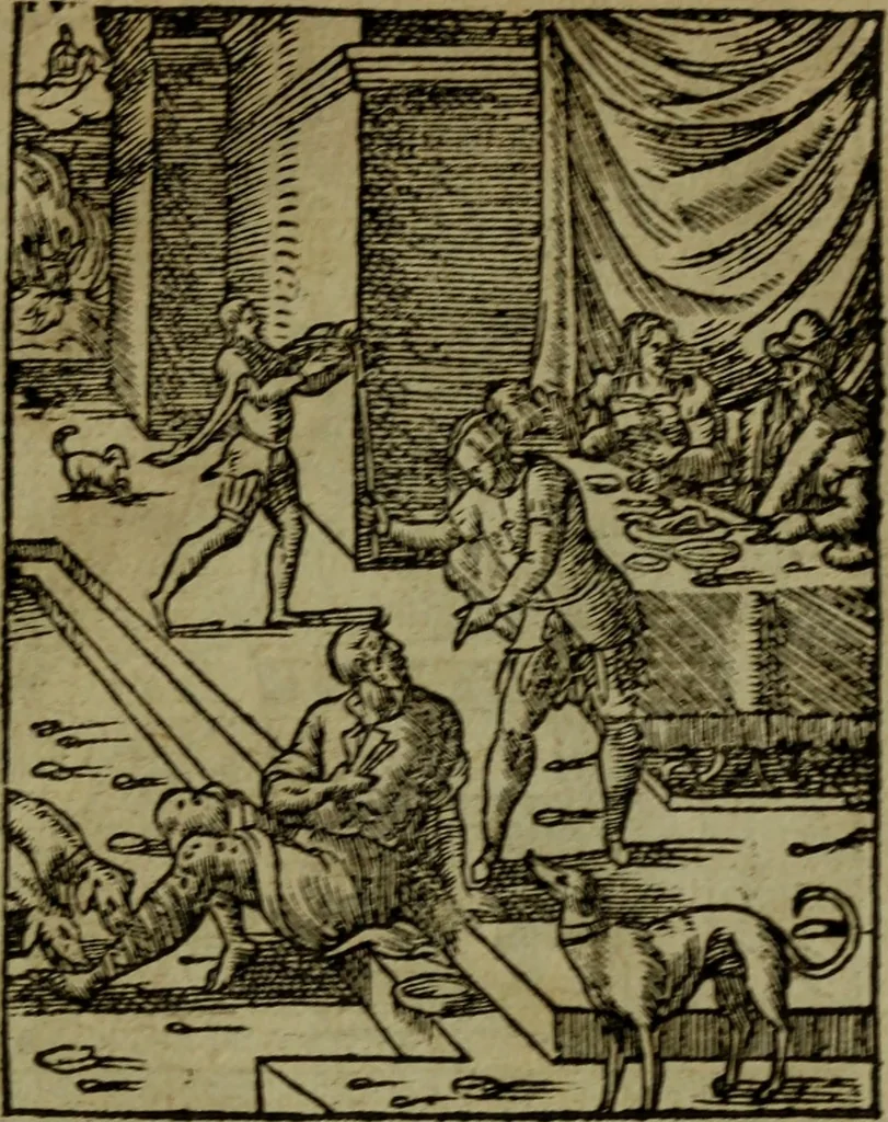 An illustration from Qvadrins historiqves de la Bible, 1558, leaf 246