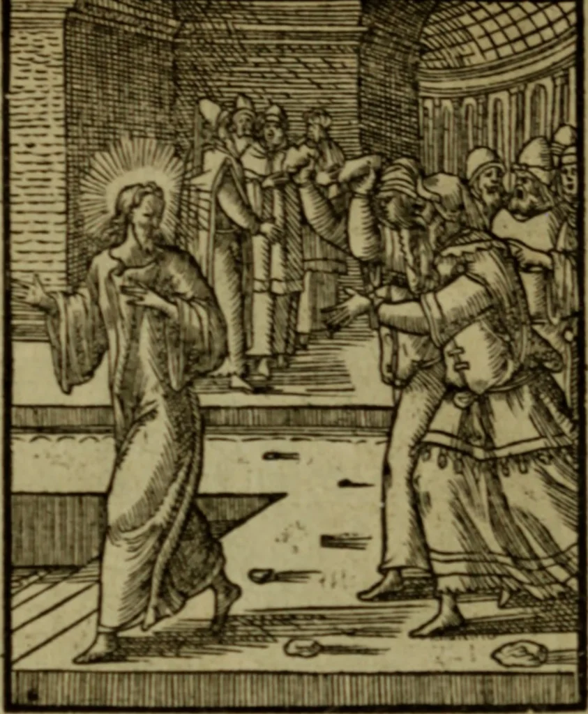 An illustration from Qvadrins historiqves de la Bible, 1558, leaf 247