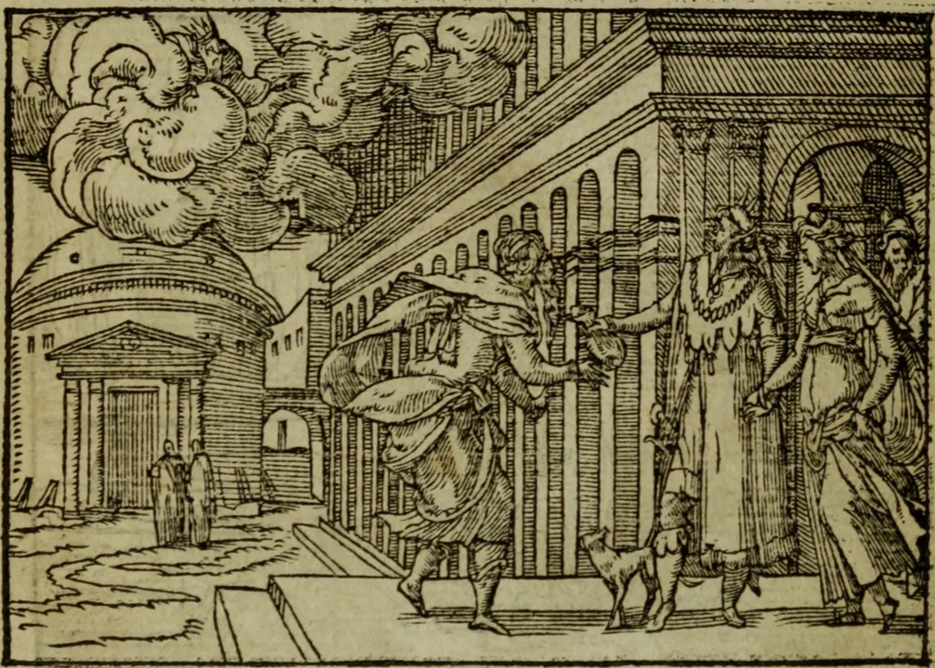 An illustration from Qvadrins historiqves de la Bible, 1558, leaf 25