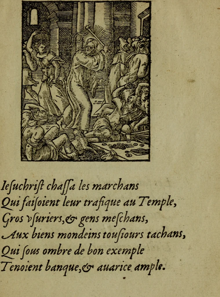 An illustration from Qvadrins historiqves de la Bible, 1558, leaf 250