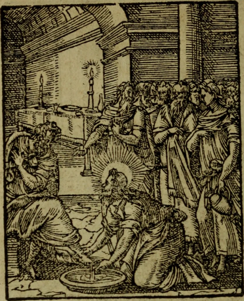 An illustration from Qvadrins historiqves de la Bible, 1558, leaf 253